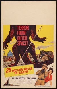 3s087 20 MILLION MILES TO EARTH WC '57 out-of-space creature invades the Earth, cool monster art!