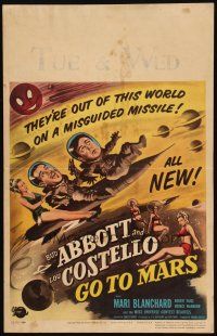 3s089 ABBOTT & COSTELLO GO TO MARS WC '53 art of wacky astronauts Bud & Lou in outer space!