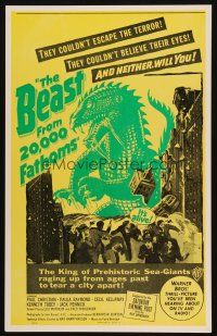 3s260 BEAST FROM 20,000 FATHOMS Benton REPRO WC '90s Ray Bradbury, sea's master-beast of the ages!