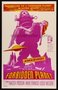 3s268 FORBIDDEN PLANET Benton REPRO WC '90s classic art of Robby the Robot & sexy Anne Francis!