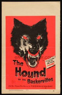 3s095 HOUND OF THE BASKERVILLES WC '59 Terence Fisher, Hammer, great blood-dripping dog artwork!