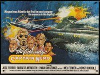 3t158 AMAZING CAPTAIN NEMO British quad '78 sci-fi art of submarines in underwater adventure!