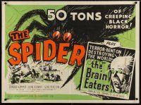 3t160 BRAIN EATERS/SPIDER British quad '58 great art from AIP sci-fi horror double-feature!