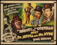 3t056 ABBOTT & COSTELLO MEET DR. JEKYLL & MR. HYDE style A 1/2sh '53 Bud & Lou meet Boris Karloff!