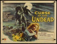 3t078 CURSE OF THE UNDEAD 1/2sh '59 cool art of lustful fiend on horseback by Reynold Brown!