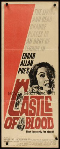 3t023 CASTLE OF BLOOD insert '64 Edgar Allan Poe, the living and dead in an orgy of terror!