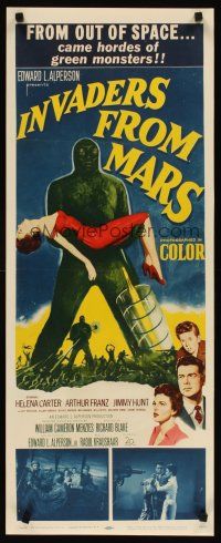 3t004 INVADERS FROM MARS insert '53 classic, hordes of green monsters from outer space!