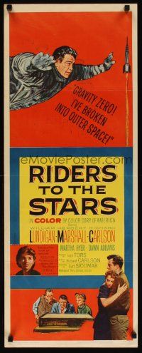 3t046 RIDERS TO THE STARS insert '54 William Lundigan has broken into outer space w/gravity zero!