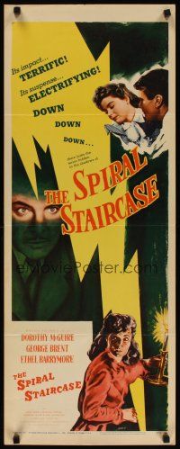 3t047 SPIRAL STAIRCASE insert R56 Dorothy McGuire, George Brent, electrifying suspense!