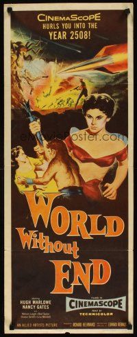 3t052 WORLD WITHOUT END insert '56 sexy Nancy Gates, it hurls you into the year 2508!