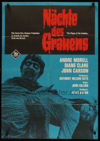 3w061 PLAGUE OF THE ZOMBIES German '66 Hammer horror, great undead monster image!