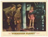 3w258 FORBIDDEN PLANET LC #7 '56 Nielsen & Stevens watch Robby the Robot & sexy Anne Francis!