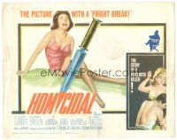 3w193 HOMICIDAL TC '61 William Castle's story of a psychotic killer, sexy girl w/knife image!
