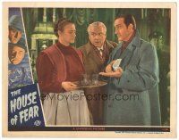 3w267 HOUSE OF FEAR LC '44 Basil Rathbone as Sherlock Holmes & Nigel Bruce question lady w/drinks!