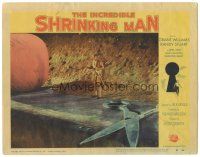 3w274 INCREDIBLE SHRINKING MAN LC #3 '57 tiny Grant Williams by giant yarn ball & scissors!