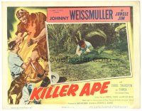 3w279 KILLER APE LC '53 Johnny Weissmuller as Jungle Jim wrestling with alligator on ground!