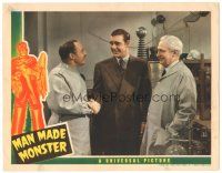 3w284 MAN MADE MONSTER LC '41 Lon Chaney Jr. greeting scientists Lionel Atwill & Samuel S. Hinds!
