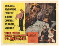 3w196 MAN WHO TURNED TO STONE TC '57 Victor Jory practices unholy medicine, cool horror art!