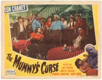 3w293 MUMMY'S CURSE LC #6 R51 Kay Harding watches scared men in bar, cool monster border art!