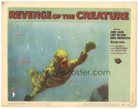3w302 REVENGE OF THE CREATURE LC #4 '55 great close up of the monster swimming underwater!