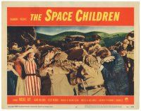 3w310 SPACE CHILDREN LC #6 '58 Jack Arnold, close up of citizens & police recoiling in fear!