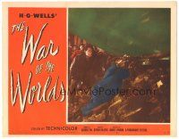 3w326 WAR OF THE WORLDS LC #2 '53 Gene Barry tries to find a way into the alien ship, classic!