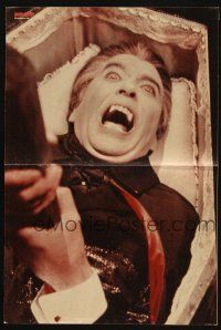 3w009 DRACULA HAS RISEN FROM THE GRAVE Bravo magazine page '69 Christopher Lee staked in coffin!