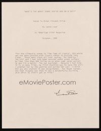3w006 VINCENT PRICE signed letter '65 what's the worst scare you've ever had on a set!