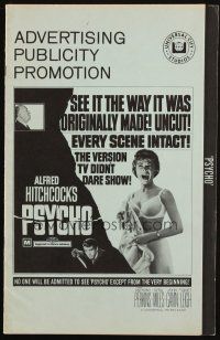3w367 PSYCHO pressbook R69 sexy half-dressed Janet Leigh, Anthony Perkins, Alfred Hitchcock