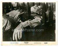 3w430 TERRIFIED 8x10 still '63 gruesome close up of old man impaled on fence!