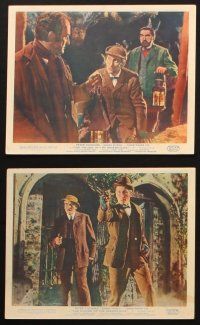 3w383 HOUND OF THE BASKERVILLES 8 color English FOH LCs '59 Peter Cushing as Sherlock Holmes!