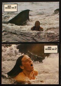 3w072 JAWS 2 13 German LCs '78 Roy Scheider, Lorraine Gary, Murray Hamilton, shark attack sequel!