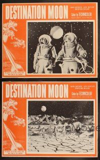 3w152 DESTINATION MOON 4 LCs R50s Robert A. Heinlein, cool images of astronauts in space!
