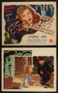 3w108 DEVIL BAT'S DAUGHTER 8 LCs '46 Rosemary La Planche plays the daughter of Lugosi from original!