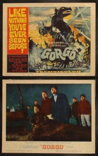 3w113 GORGO 8 LCs '61 incredible monster & carnival images + artwork by Joseph Smith!