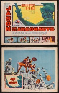 3w117 JASON & THE ARGONAUTS 8 LCs '63 one signed by special effects master Ray Harryhausen!