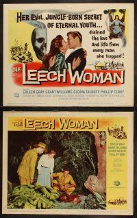 3w120 LEECH WOMAN 8 LCs '60 deadly female vampire drained love & life from every man she trapped!