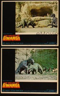 3w146 VALLEY OF GWANGI 6 LCs '69 Ray Harryhausen, FX images of cowboys and fighting dinosaurs!