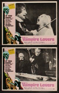 3w137 VAMPIRE LOVERS 8 LCs '70 Hammer, taste the deadly passion of the blood-nymphs if you dare!