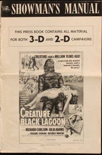 3w343 CREATURE FROM THE BLACK LAGOON pressbook '54 3-D, filled with great info & poster images!