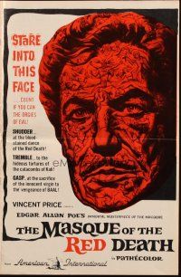 3w357 MASQUE OF THE RED DEATH pressbook '64 cool montage art of Vincent Price by Reynold Brown!