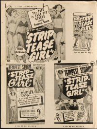 3w376 STRIP TEASE GIRL pressbook '52 art of glamorous Tempest Storm & other sensational beauties!