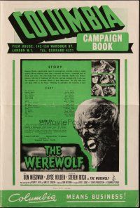 3w338 WEREWOLF English pressbook '56 great wolf-man images, it happens before your horrified eyes!