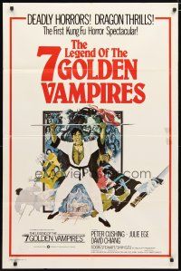 3x011 7 BROTHERS MEET DRACULA int'l 1sh '79 The Legend of the 7 Golden Vampires, different art!