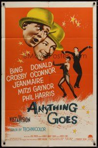 3x041 ANYTHING GOES 1sh '56 Bing Crosby, Donald O'Connor, Jeanmaire, music by Cole Porter!