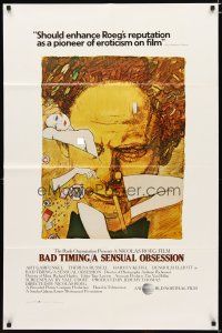 3x059 BAD TIMING 1sh '80 Nicholas Roeg, cool art of Art Garfunkel & sexy Theresa Russell!