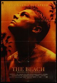 3x063 BEACH style A DS 1sh '00 directed by Danny Boyle, DiCaprio stranded on island paradise!