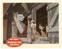 3y736 ONE HUNDRED & ONE DALMATIANS LC '61 classic Disney cartoon, animals listen from the barn!