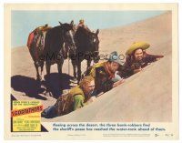 3y258 3 GODFATHERS LC #3 '49 John Wayne, Pedro Armendariz & Harry Carey Jr. hiding in the desert!