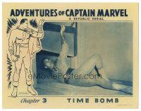 3y265 ADVENTURES OF CAPTAIN MARVEL chapter 3 LC '41 he's in costume c/u under guillotine, Time Bomb